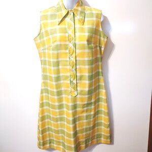 Women's Lady Wrangler Vintage Collared Button Down Sleeveless Dress Size 13/14